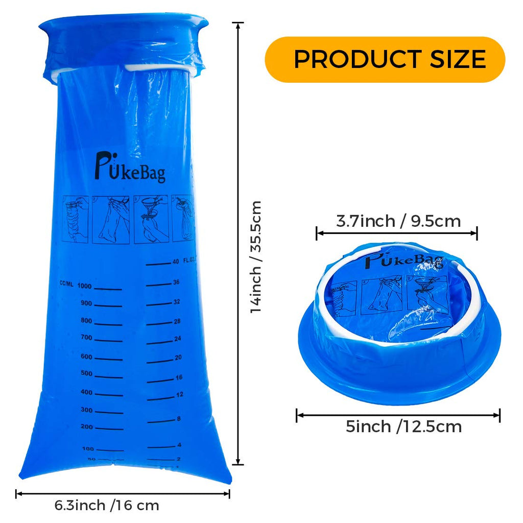 50 Pack Emesis Bag, Disposable Vomit Bags, Aircraft & Car Sickness Bag, Nausea Bags for Travel Motion Sickness