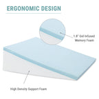 howhom Bed Wedge Pillow for Sleeping, 8 Inch Elevated Support Triangle Pillow for Reading and Rest, Legs and Back Support with Washable Cover