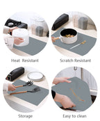 emolife Silicone Mats for Kitchen Counter, Thick 2mm, Countertop Protector, Heat Resistant Mat, Non-Slip (Dark Grey)