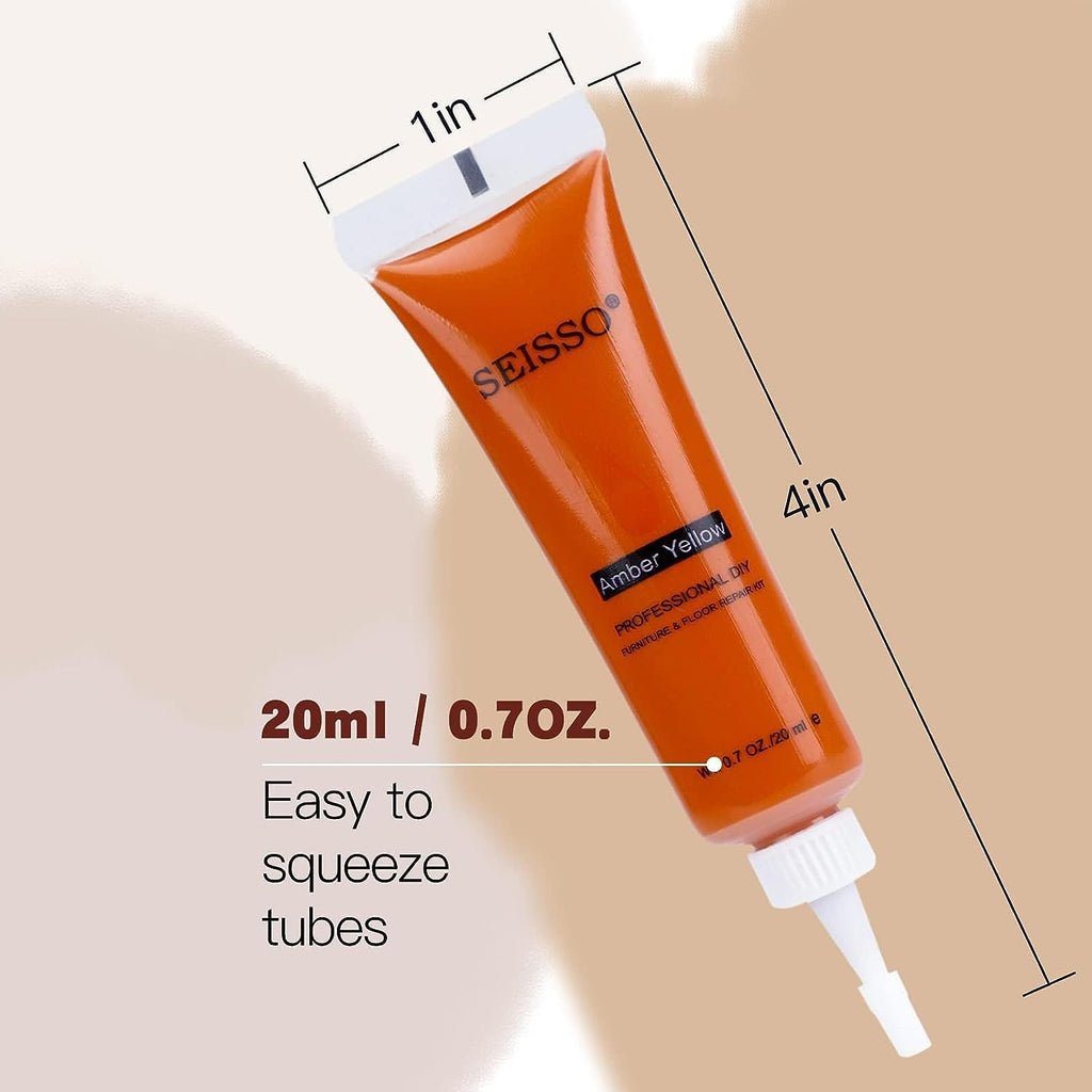 SEISSO Furniture Repair Kit, Wood Floor Repair Kit, Furniture Scratch Repair Wood Fillers, 12 Colors Touch Up for Wood Scratches, Stains, Floors, Laminate, Cabinet, Cherry, Tables, Carpenters