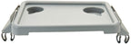 Lumex Folding Walker Tray with Cup Holders and Tool-Free Assembly, Grey, 603900A