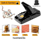 Mouse Trap, Small Mice Trap Indoor Quick Effective Sanitary Safe Mouse Catcher for Family and Pet - 12 Pack Black, M01-12Pack