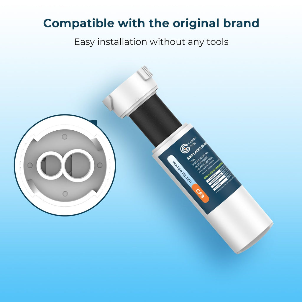 Crystala Filters Compatible with GE XWF Water Filter, Replacement for GE SmartWater Refrigerator Water Filter, (2 PACK)