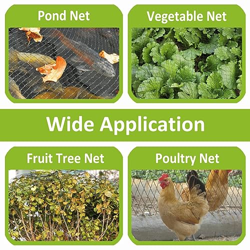 POYEE 10 x 10 FT Bird Netting for Garden Woven Mesh Garden Netting for Plants, Vegetable, Fruit Trees, Blueberry Bushes, Strawberries Against Birds, Deer, Squirrels and Other Animals