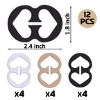 Bra Strap Clips, Bra Clips to Make Racerback, Bra Strap Holders for Slip, Bra Strap Holder - Conceal Hide Straps - Cleavage Control