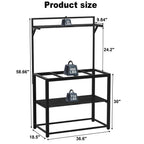 GDLF 40-50 Gallon Fish Tank Stand with Plant Shelf Metal Aquarium Stand with Storage Shelf 36.6" x 18.5" Tabletop Fits Turtle Tank, Reptile Tank or Bearded Dragon Tank