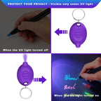 Daemson Invisible Ink Pen, Spy Pen with 6 PCS Mini UV LED Keychain Flashlight, Disappearing Ink Magic Pen with Black Light Markers for Secret Notes, Fit for Christmas Halloween Holiday Gifts (6 PCS)