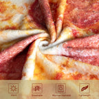 QiyI Pizza Blanket 2.0 Double Sided for Adult and Kids, Giant Food Throw Blanket Funny Thanksgiving Gifts, Christmas Novelty Gift Round Taco Blanket, Warm Soft Tortilla Blanket 72" in Diameter, Red