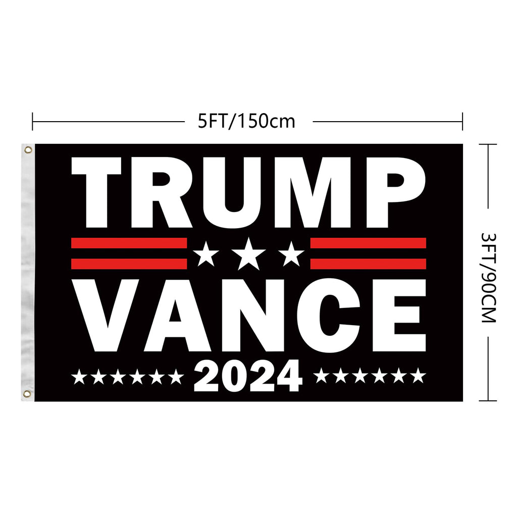 Trump Vance 2024 Flag Trump 2024 Flags 3x5 FT Polyester Banner with Brass Grommets for Indoor Outdoor Decorations (black9)