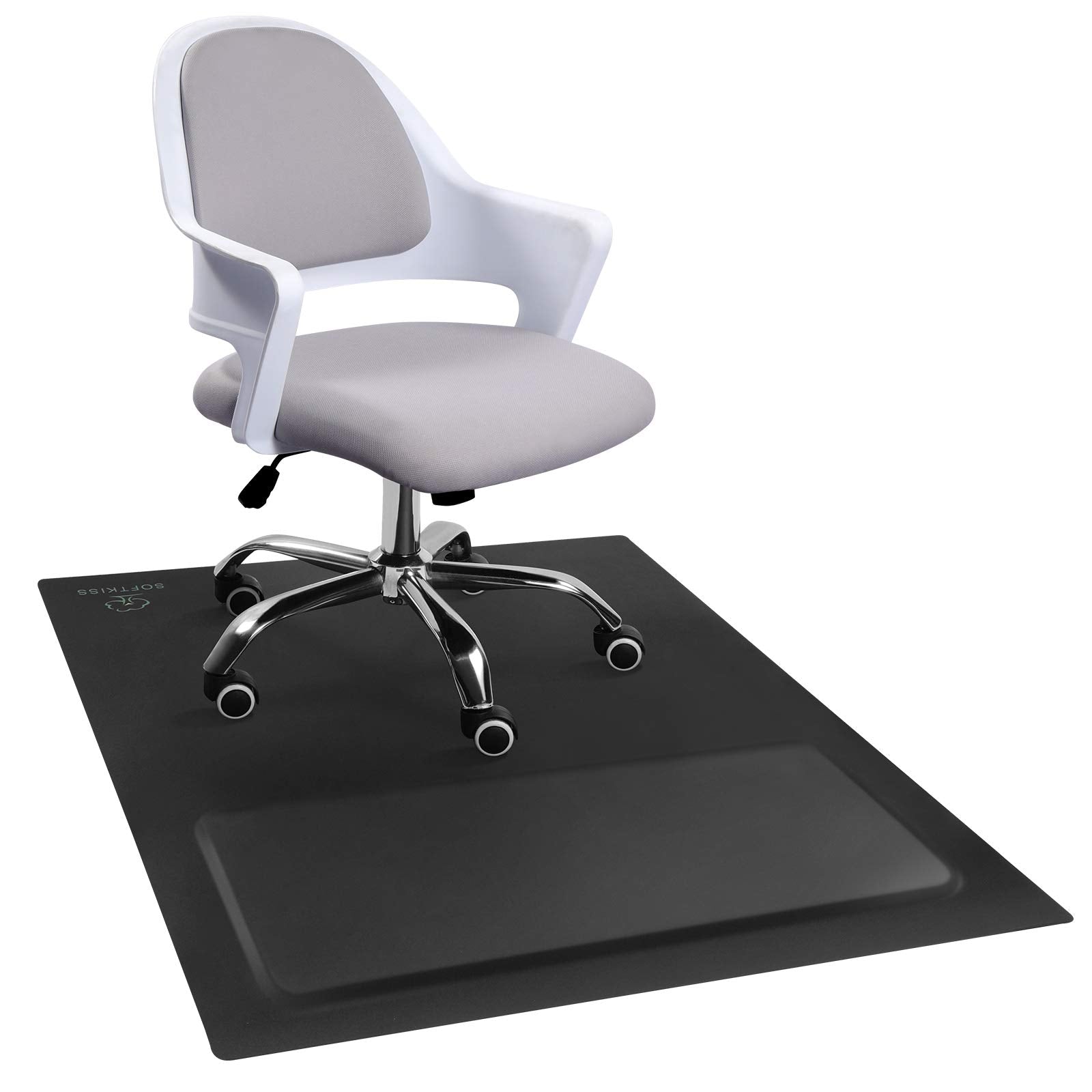 Anti-Fatigue Standing Office Chair Mat for Hardwood Floor with Cushioned Foam Foot Support, 48” x 36” Desk Chair mat, Scratch Resistant and Waterproof Anti-Slip Surface, Soft Ergonomic Cushion