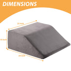 Bedluxe Leg Elevation Pillows, Leg Pillows for Sleeping, Cooling Gel Memory Foam Top, Wedge Pillow for Legs, Leg Wedges for Circulation, Swelling, After Surgery - Removable Cover (10 Inch, Dark Grey)