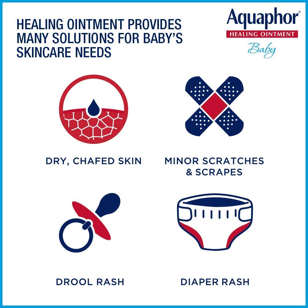 Aquaphor Baby Healing Ointment - Advance Therapy for Diaper Rash, Chapped Cheeks and Minor Scrapes - 14 Ounce (Pack of 1) Jar