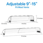 2 Pack Magnetic Air Vent Deflector, 9"-15.5" Adjustable Vent Cover with Optimized Ferrite Magnets for Ceiling/Floor/Wall Registers - Clear Heat/AC Deflector for Under Furniture & Home Comfort