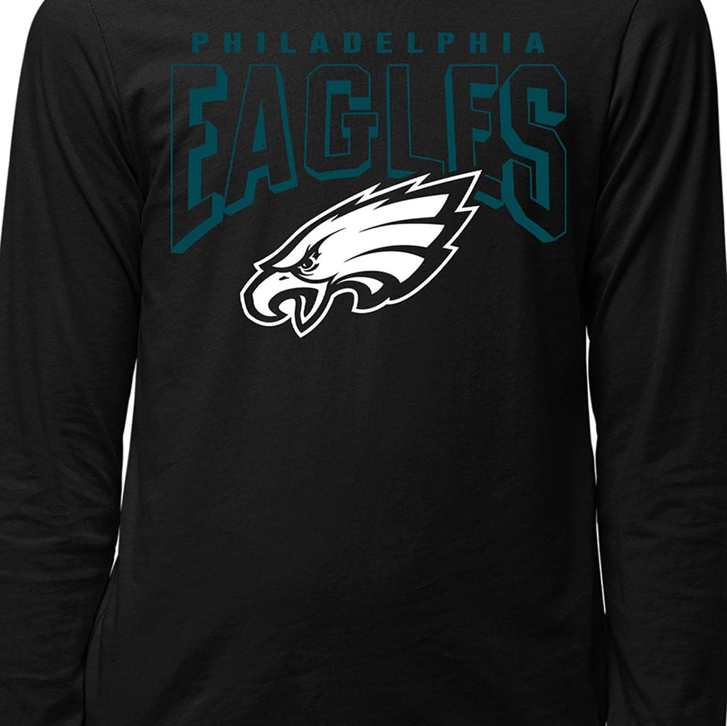 Junk Food Clothing x NFL - Philadelphia Eagles - Bold Logo - Unisex Adult Long Sleeve T-Shirt for Men and Women - Size Medium