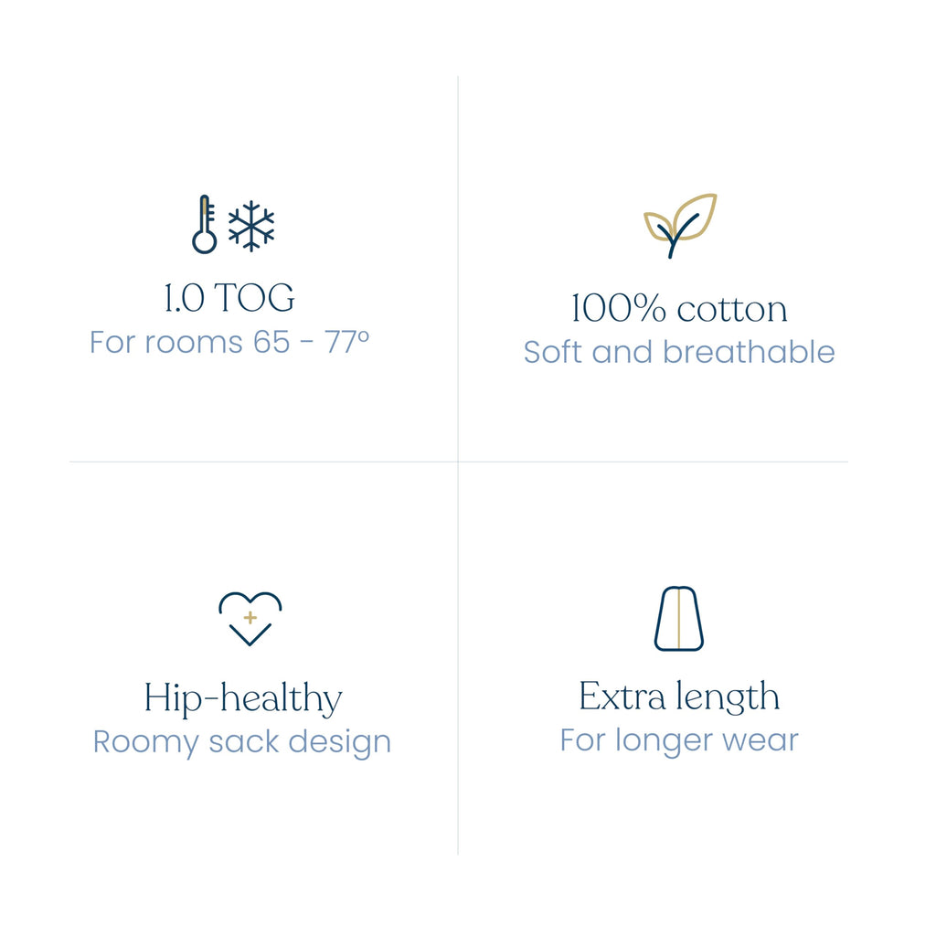 HALO SleepSack, 100% Cotton Wearable Blanket, Swaddle Transition Sleeping Bag, TOG 0.5, Birds, Small, 0-6 Months