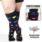 Iseasoo Plus Size Compression Socks for Women & Men Wide Calf 20-30mmhg Extra Large Support Socks for Nurses Circulation(2XL)