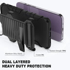 E-Tree Compatible with iPhone 14 Pro Max Case, with Crossbody Strap and Stand, Protection Shockproof Hard Phone Case Black, Perfect for Go Outside and Kid Elderly, 6.7 inch