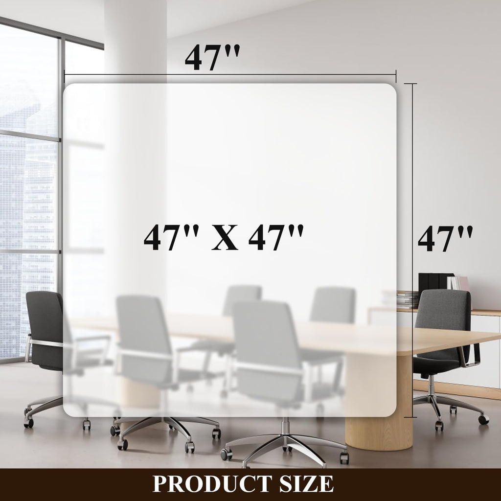 SHAREWIN Office Chair Mat for Hard Floors - 47''×47'',Heavy Duty Clear Wood/Tile Floor Protector PVC Transparent