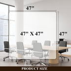 SHAREWIN Office Chair Mat for Hard Floors - 47''×47'',Heavy Duty Clear Wood/Tile Floor Protector PVC Transparent