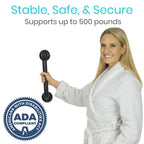 Vive Grab Bar for Bathtubs and Showers - Handicap Bathroom Safety Handrail for Elderly - Wall Senior Rail Handle for Tub, Toilet, Bath