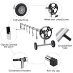 VINGLI Pool Reel Cover Set 18 FT Solar Cover Roller for Inground/Outdoor Swimming Pool Solar Cover Reel Well Made Aluminum Blanket Reel (Gray)
