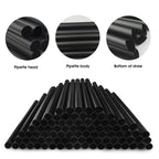 MYJIE 300 Pcs Black Boba Straws Jumbo Smoothie Straws,Individually Wrapped Plastic Disposable Wide-mouthed Large Straws(0.43" Wide X 9.45" Long)