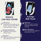 Sprints Athletic Running Towel, Full-Sized, Car Seat Cover - Performance Microfiber (Aztec Artisans & Chocolate Currency)