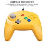 KIWITATA kiwitatá Retro N64 Mini Controller,Classic Wired N64 Game 64-bit Upgraded Joystick Controller for Video Game Console N64 System Yellow