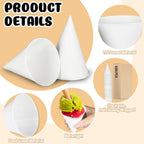 JarThenaAMCS 600 Pcs White Paper Cone Cups 4 OZ Thicken Cone Cups Disposable Shaved Ice Cups for Picnic Party Chocolate Desserts Packing Water Ice Cream & Shaved Ice Supplies