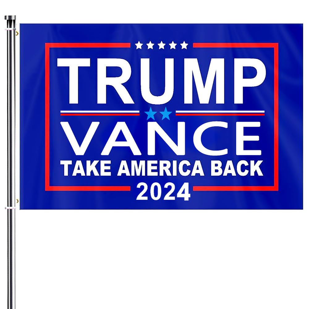 ERT Trump and Vance 2024 Flag 3x5FT Make America Great Again Trump and Vance 2025 Flag White Banner with Brass Grommets MAGA