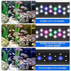 AQUANEAT LED Aquarium Light for 18 to 24 Inch Fish Tank, Auto On Off with Timer, Full Spectrum Fish Tank Light, Adjustable Brightness, Daylight Moonlight Mode, for Fresh Water Low-to-Mid Light Plants