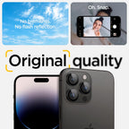Spigen Camera Lens Screen Protector [GlasTR EZ Fit Optik Pro] Designed for iPhone 16 Pro Max/iPhone 16 Pro/iPhone 15 Pro Max/iPhone 15 Pro [Case Friendly] - Black Titanium [2 Pack]