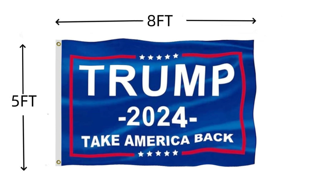 Trump 2024 Flag 5X8 FT, Take America Back Outdoor Polyester Flags, Double Stitched President Trump 2024 Flags with Brass Grommets and Stronger Header. (5X8)