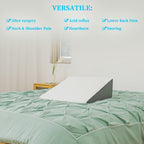 Touchutopia Bed Wedge Pillow for Sleeping, 12" 24" 24" Triangle Cooling Memory Foam Top, Elevated Support Wedge Pillow - Removable Washable Cover