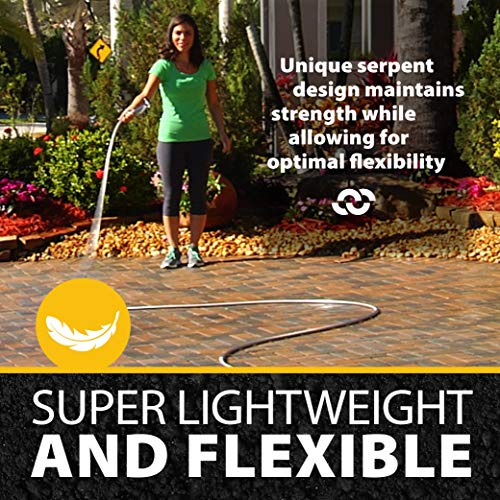 BIONIC STEEL Metal Garden Hose 50 Ft with Nozzle, 304 Stainless Steel Water Hose, 50 Ft Garden Hos