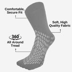 HCS Bariatric Hospital Socks with Grips for Women & Men (6 Pairs) - Non Slip Socks for Elderly/Non Skid Socks for Seniors - Fall Risk Patient Slippers (Gray, Bariatric)
