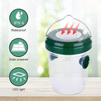 2 Pack Reusable Solar Wasp Traps Outdoor Hanging, Carpenter Bee Trap for Outside Yellow Jacket Traps Wasp Killer with Light, Bee Catcher Outdoor Hornet Traps
