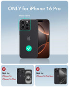ESR for iPhone 16 Pro Case, Compatible with MagSafe, Military-Grade Protective Case, Built-in Stash Stand iPhone Case, Scratch-Resistant Back Cover, Classic Series, Clear
