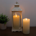 TECHLONG 3 Pack Flickering Flameless Candles Battery Operated with Timer, 3D Moving Flame Last 1000+ Hours, Ivory Real Wax Electric LED Pillar Candle for Wedding Christmas Decorations