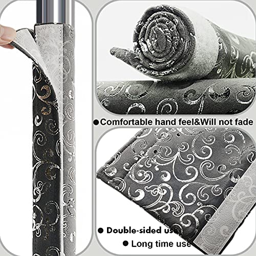 Volecy 6 PCS Refrigerator Door Handle Covers, Velvet Christmas Red Flower Decors Appliance for Fridge Microwave Stove Bathroom Keep Off Stains Dust Fingerprint Prevent Spread (Burgundy Red)