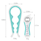 MEYUEWAL Jar Opener for Weak Hands - 5 in 1 Multi Function Can Opener Bottle Opener Kit with Silicone Handle Easy to Use for Children, Elderly and Arthritis Sufferers (White Green）