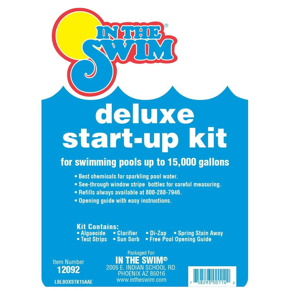 In The Swim Pool Deluxe Opening Chemical Start Up Kit - Above Ground and In-Ground Swimming Pools - Up to 15,000 White