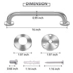 2 Pack 16 Inch Grab Bars for Bathtubs and Showers, Anti Slip Shower Grab Bars Stainless Steel Shower Handle Toilet Handicap Elderly Senior Assist Bathroom Saft Handle