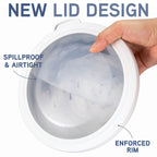 COOK WITH COLOR Mixing Bowls with TPR Lids - 12 Piece Plastic Nesting Bowls Set includes 6 Prep Bowls and 6 Lids, Microwave Safe Mixing Bowl Set (Blue and White)