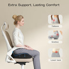 ZZ-WELL Seat Cushions for Office Chairs - Patented Coccyx Cushion for Tailbone Pain - 21.2" W x 16.5" L Extra Large Memory Foam Seat Cushion with Removable Cover