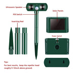 2 Packs Solar Ultrasonic Animal Repeller, Waterproof Deterrent with PIR Sensor, Outdoor Deer Repellent Devices to Repel Cat, Dog, Raccoon, Fox, Skunk, Rabbit, Deer, Squirrel for Yard Garden