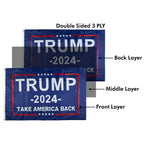Trump 2024 Flag 3x5 Outdoor made in usa Double Sided 3ply Take American Back Heavy Duty President Trump Flags 2024 Donald Trump Flag 2024 Suitable for Indoor Outdoor Decorations
