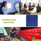 SUNFICON Air Seat Cushion Inflatable Seat Cushion Portable Car Seat Office Chair Wheelchair Pad Anti Bedsore Orthopedics Pain Pressure Relief Cushion Camping Seat Mat w Pump 18 ''x 16'' x1'' Blue
