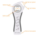 Latest Jar Opener Bottle Opener for Weak Hands, 6 in 1 Multi Function Can Opener Bottle Opener Kit with Silicone Handle Easy to Use for Children, Elderly and Arthritis Sufferers(JAR-White3.0)