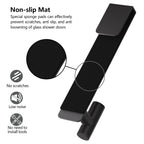 PMMASTO Shower Door Hooks, (7.5 Inch) Extended Towel Hooks for Bathroom Frameless Glass Shower Door, Stainless Steel Heavy Duty Hooks for Hanger Robe,Towel (Black ''T'' Shape 2 Pack)